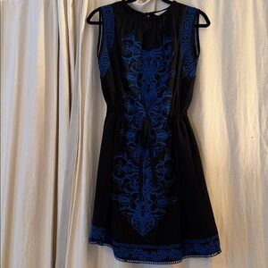 Elegant Blue Rebecca Taylor Embroidered Dress